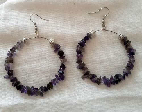 Amethyst Hoop Earrings