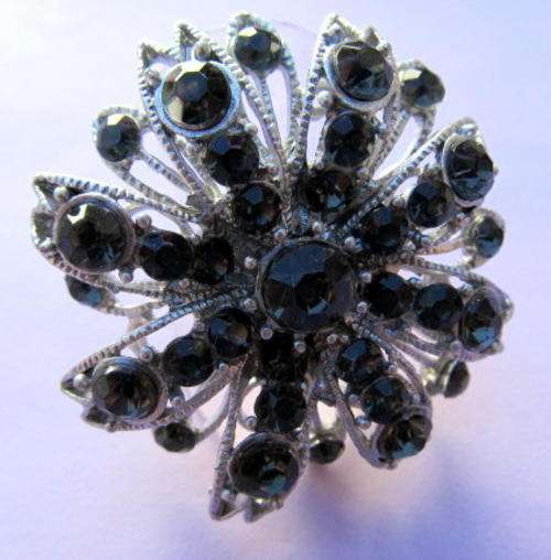 Black Rhinestones Ring