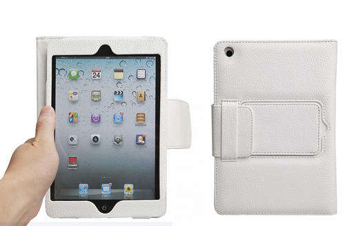 Bluetooth Keyboard + Case for iPad Mini - QWERTY Detachable Keyboard, Flip Stand (White)