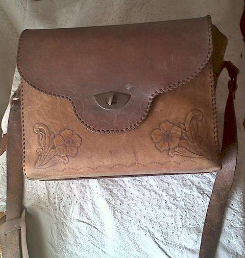 Genuine Leather Hand Tooled Handbag