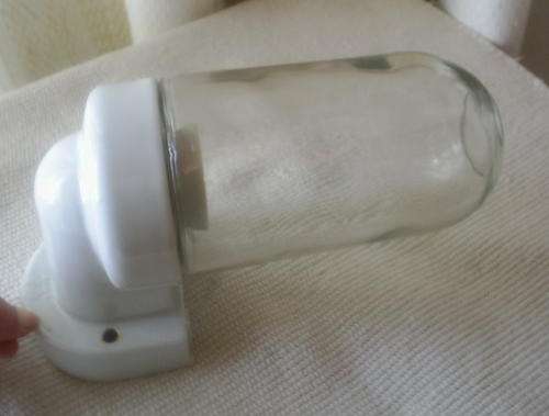 Very Old Porcelaine  250V SCHACO Light Fitting with Glass Dome