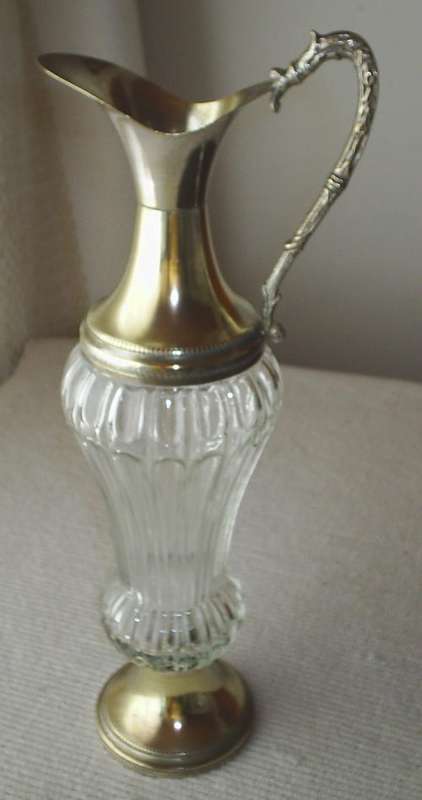 Vintage Glass and Brass Cherry Decanter