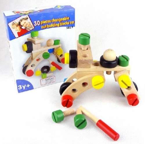 30 Piece Changeable Nut Building Blocks - Car