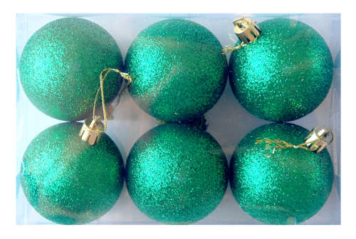 Christmas Ball decorations 2 sets of 6 balls, Green AND blue