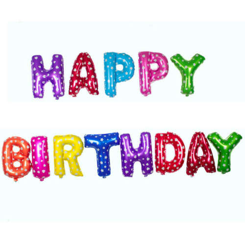 Colourful Foil Balloon - Happy Birthday