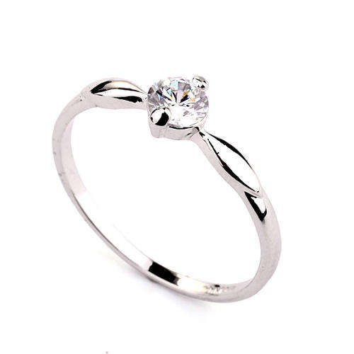 STUNNING 18K original white gold plated - Diamond style zircon crystal ring - SIZE 17MM