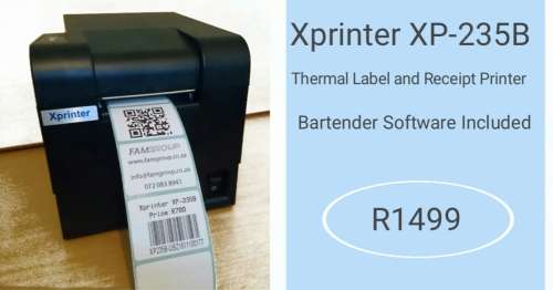 Xprinter XP-235B 2-in-1 58mm Thermal Barcode Label and Receipt Printer