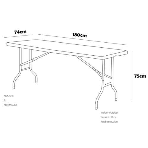 Minhaj - 1.8m Folding Trestle Table - Heavy Duty