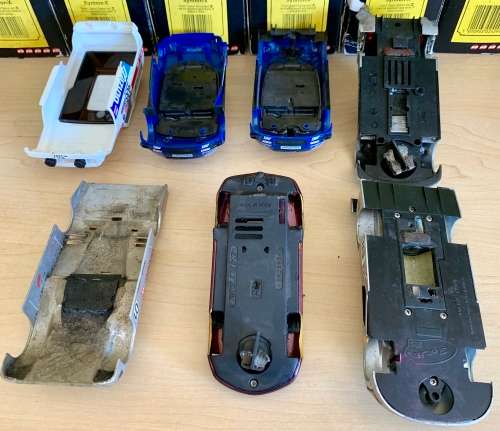 SLOT CAR JOB LOT OF BODIES AND CHASIS