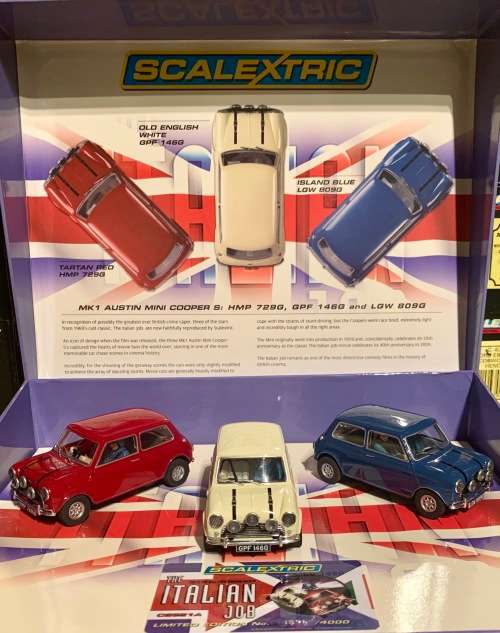 SCALEXTRIC ITALLIAN JOB THREE CAR SET LIMITED EDITION OF 4000 UNITS WORLDWIDE