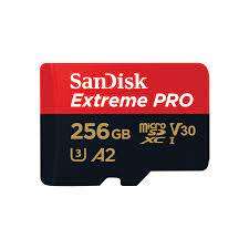 Sandisk Extreme pro MICROSD 256GB V30 A2