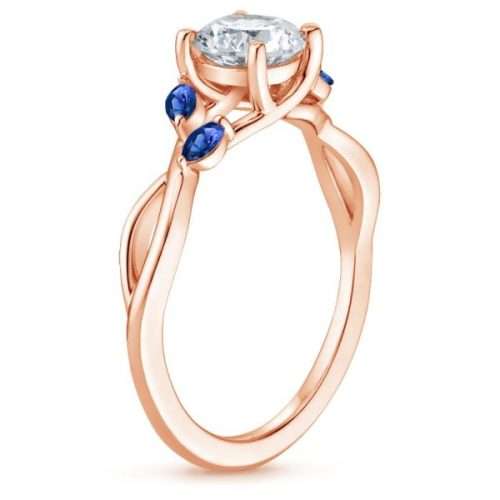 Willow Diamond Ring with Sapphire Accents