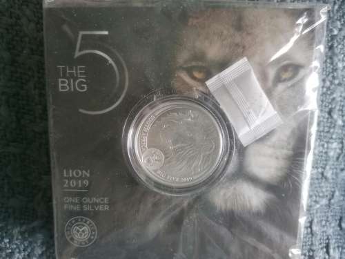 2019 Silver R5 Brilliant Uncirculated 1oz Coin Big 5 Lion South Africa Sold Out at SA Mint