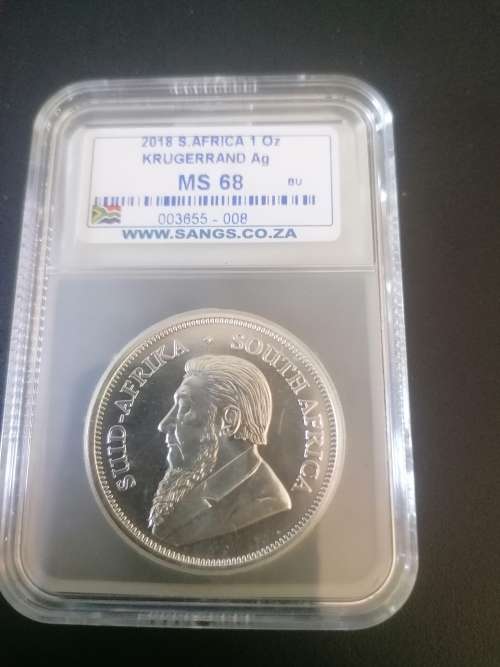 2018 Krugerrand Silver Graded MS 68