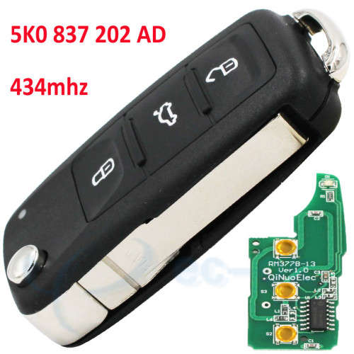 VW Polo 6 , Golf 6, Tiguan Remote key