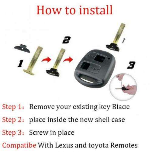 2 Buttons Remote Car Key Shell Case No Blade Fit for Toyota Corolla Land cruiser
