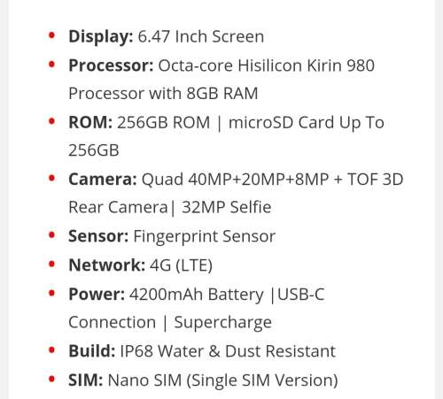 Hauwei P30 Pro Brand New 256GB