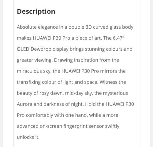 Hauwei P30 Pro Brand New 256GB