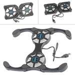 Ultra Portable Black Cooling Fan Pad Foldable With 2 Big Cooler Fans For Laptop Notebook