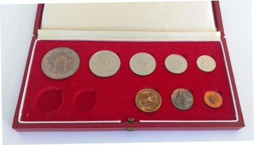 1974 Long Proof Set with SILVER R1 - Stunning toning on 1c & 1/2 cents - No Gold coins