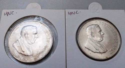 1967 RSA SILVER R1 Dr Hendrik Verwoerd (Uncirculated English) (BID PER COIN TO TAKE BOTH)