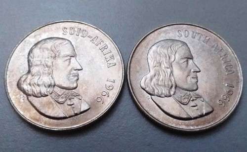 1966 RSA SILVER R1 (Afrikaans & English) (Uncirculated) (BID PER COIN TO TAKE BOTH)