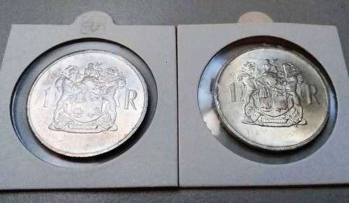 1969 RSA SILVER R1 (Afrikaans & English - Eben Donges) (Uncirculated) (BID PER COIN TO TAKE BOTH)