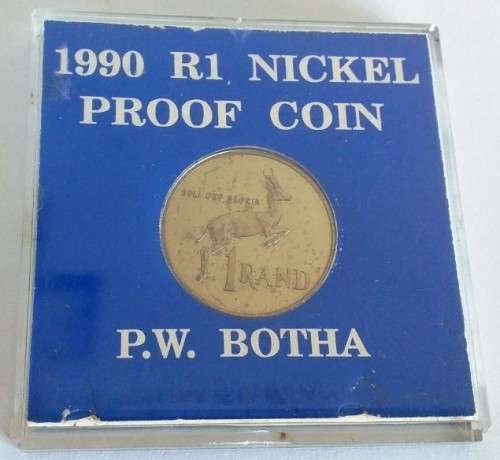 1990 R1 Proof Coin - PW BOTHA (in original casing)