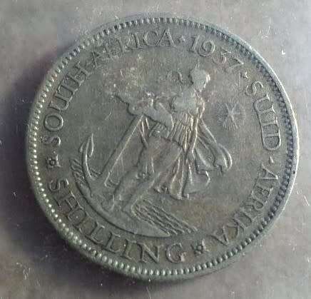 1937 Collection of Union of South Africa: incl SILVER HALF CROWN + TWO + ONE SHILLING