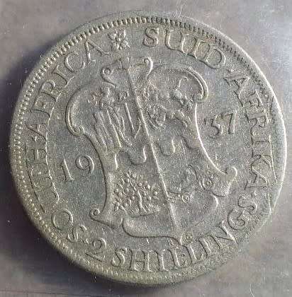 1937 Collection of Union of South Africa: incl SILVER HALF CROWN + TWO + ONE SHILLING