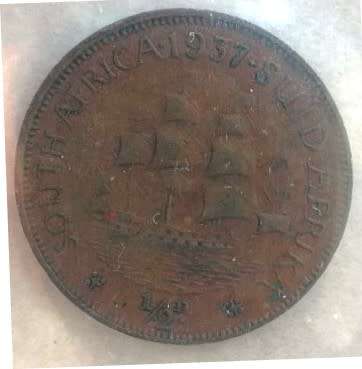 1937 Collection of Union of South Africa: incl SILVER HALF CROWN + TWO + ONE SHILLING