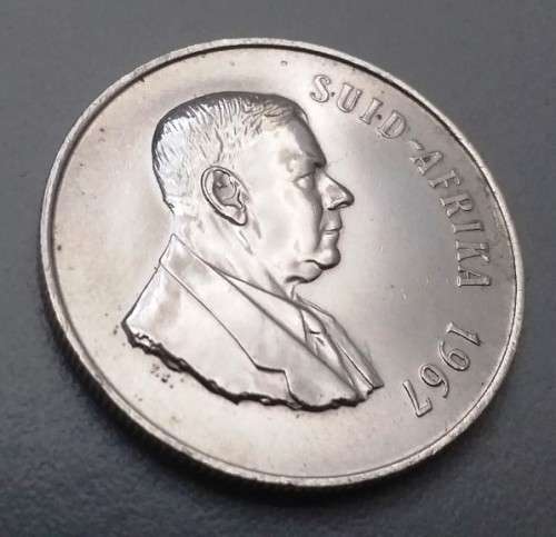 1967 SA One Rand SILVER UNC COIN 15g  - Afrikaans - 1st anniversary of Dr Hendrik Verwoerd's death