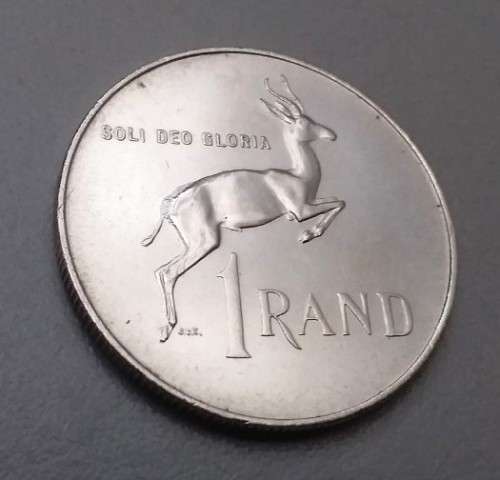 1967 SA One Rand SILVER UNC COIN 15g  - Afrikaans - 1st anniversary of Dr Hendrik Verwoerd's death