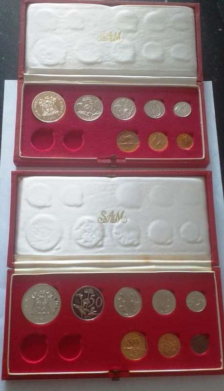 1971 and 1972 SA Long Proof Set with SILVER PROOF R1  (no gold) - bid per set to buy both
