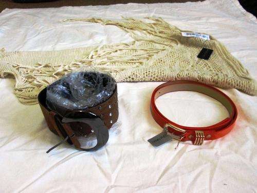 Lots of 3 items: 2 belts and a scarf