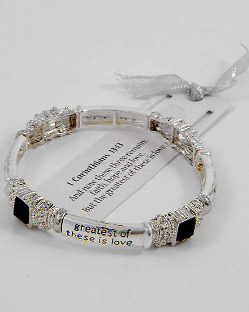 "1 Corinthians 13:13" Stretched Bracelet