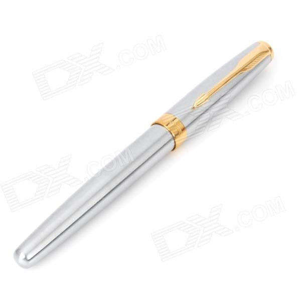 BAOER 388 Exquisite Stainless Steel Fountain Pen with Gold Trim Medium Nib
