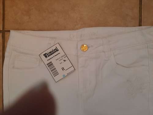 White Skinny Pants with Golden Buttons. Size 26 - 32 available