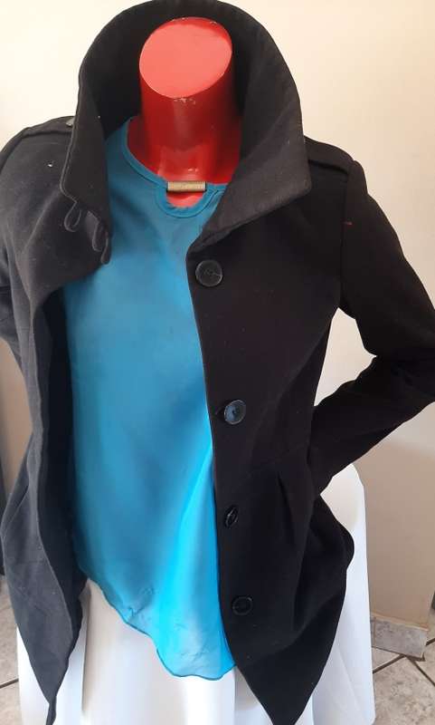 Black Zara Ladies Trench Coat Size 10