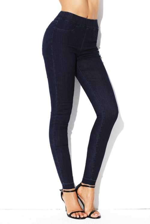 Navy Jeans - Elastic Waist Size S and M Available