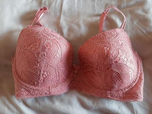 Pink Padded Lace Bra - Size 36 D