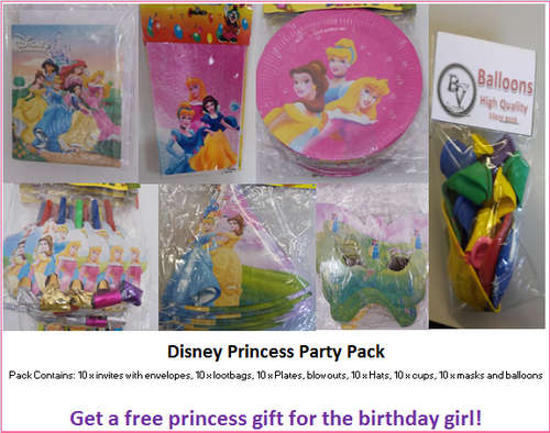 Disney Princess Party Packs - Free Gift for Birthday Girl
