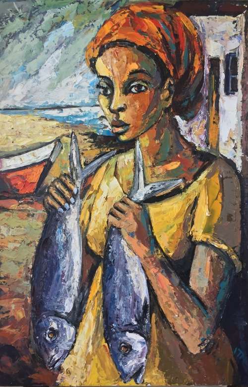 Stunning Itai Vangani original oil painting (90 x60 cm). Very low start. Investment art.