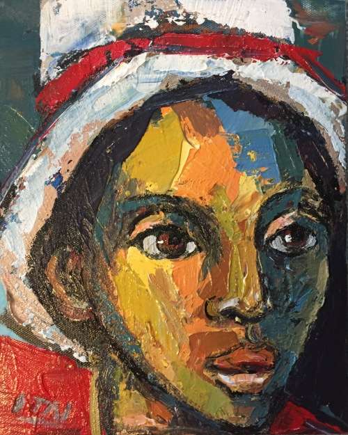 Stunning Itai Vangani original oil painting (25 x 20 cm). Very low start. Investment art.
