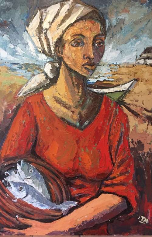 Fabulous Itai Vangani original oil painting (90 x60 cm). Very low start. Investment art.