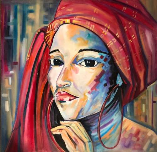 Lovely Francis Sibanda original oil painting (84 x 83 cm) Investment art