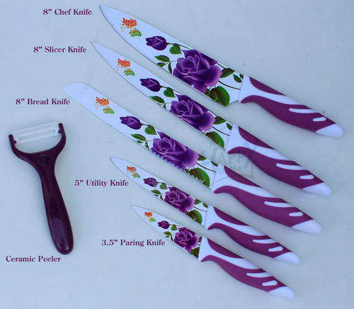 Professional Knife!!! colorful 6 piece knives set stainless steel!!!!