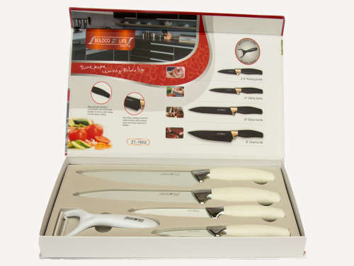 5 Piece Knife Set with Ceramic Peeler