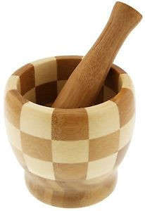 BAMBOO PESTLE AND MORTAR