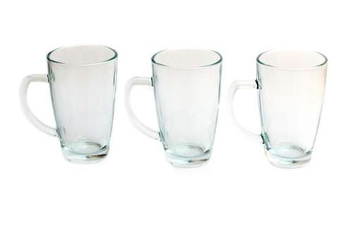 CONSOL GLASS COFFEE MUGS 225ML SET OF 3